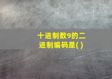 十进制数9的二进制编码是( )